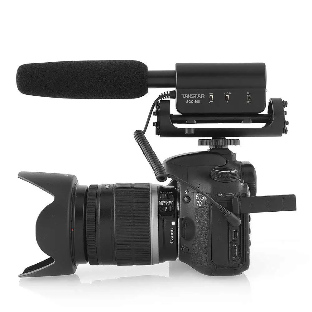Интервью конденсаторный микрофон для Nikon/Canon камера/DV видеокамера Высокая чувствительность повышение универсальный разъем