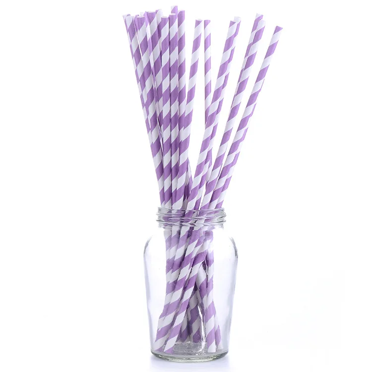 

2019 acic qian Disposable Biodegradable Paper Straw Stripes Environmentally Friendly Creative Colored Paper Straw America FDA