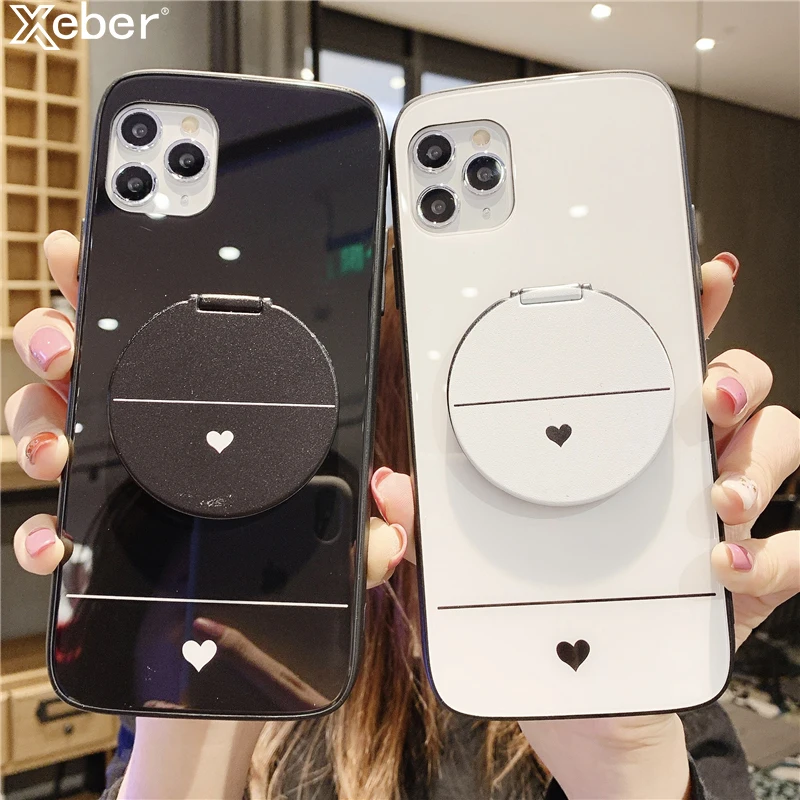 Чехол для iphone 11 Pro Max X XR XS 8 7 6 6S Plus с зеркальной подставкой в стиле ретро простой