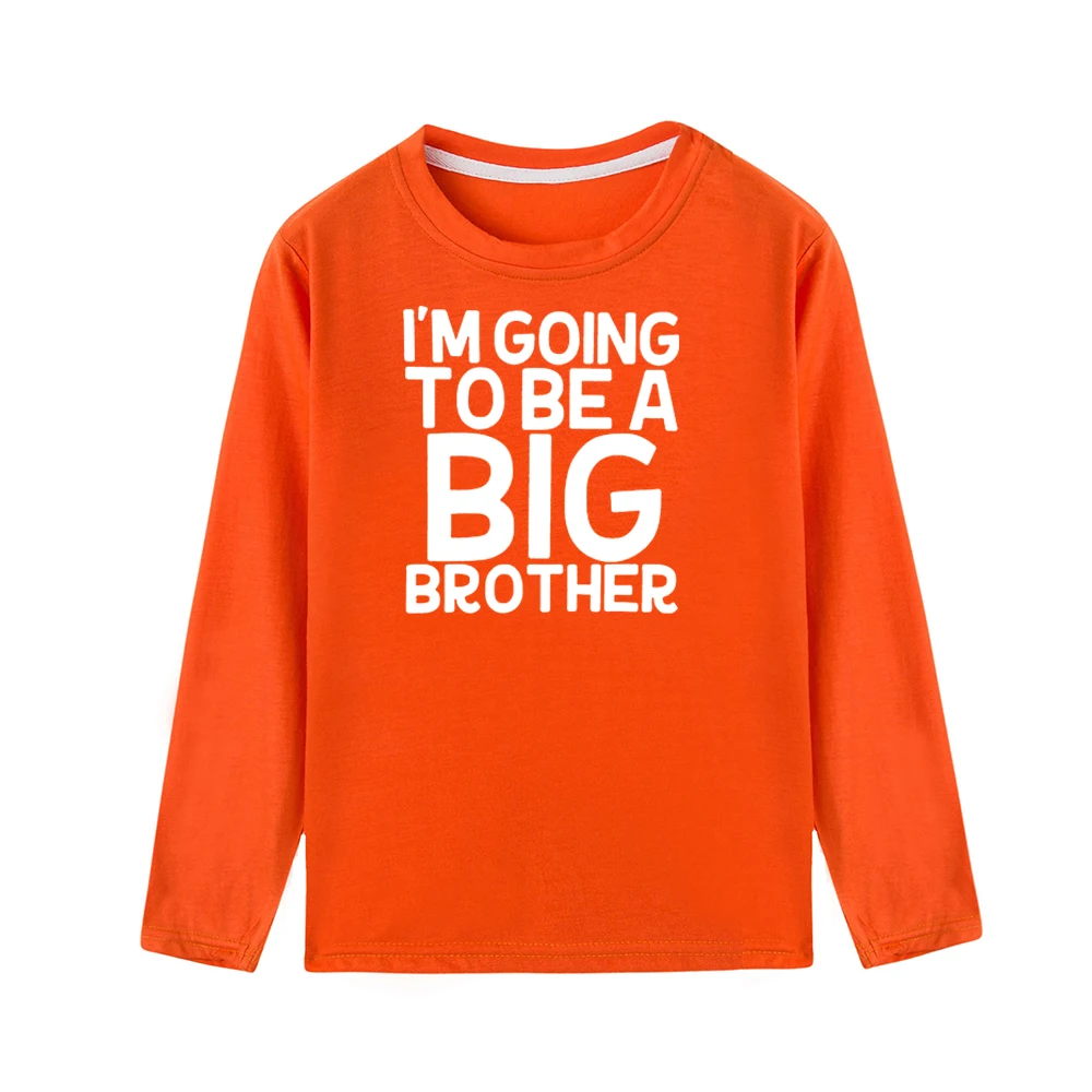 Детские футболки с длинными рукавами и надписью «I'm Going To Be A Big Brother» для мальчиков и девочек Забавные футболки с надписями повседневные футболки для малышей