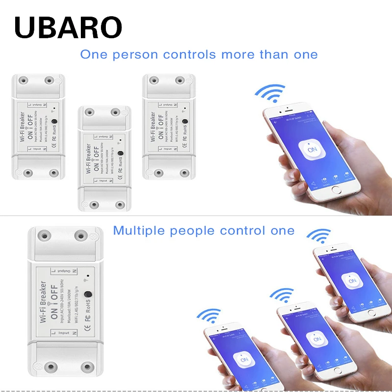 Базовый Беспроводной Wi Fi переключатель UBARO Tuya для умного дома поддержка