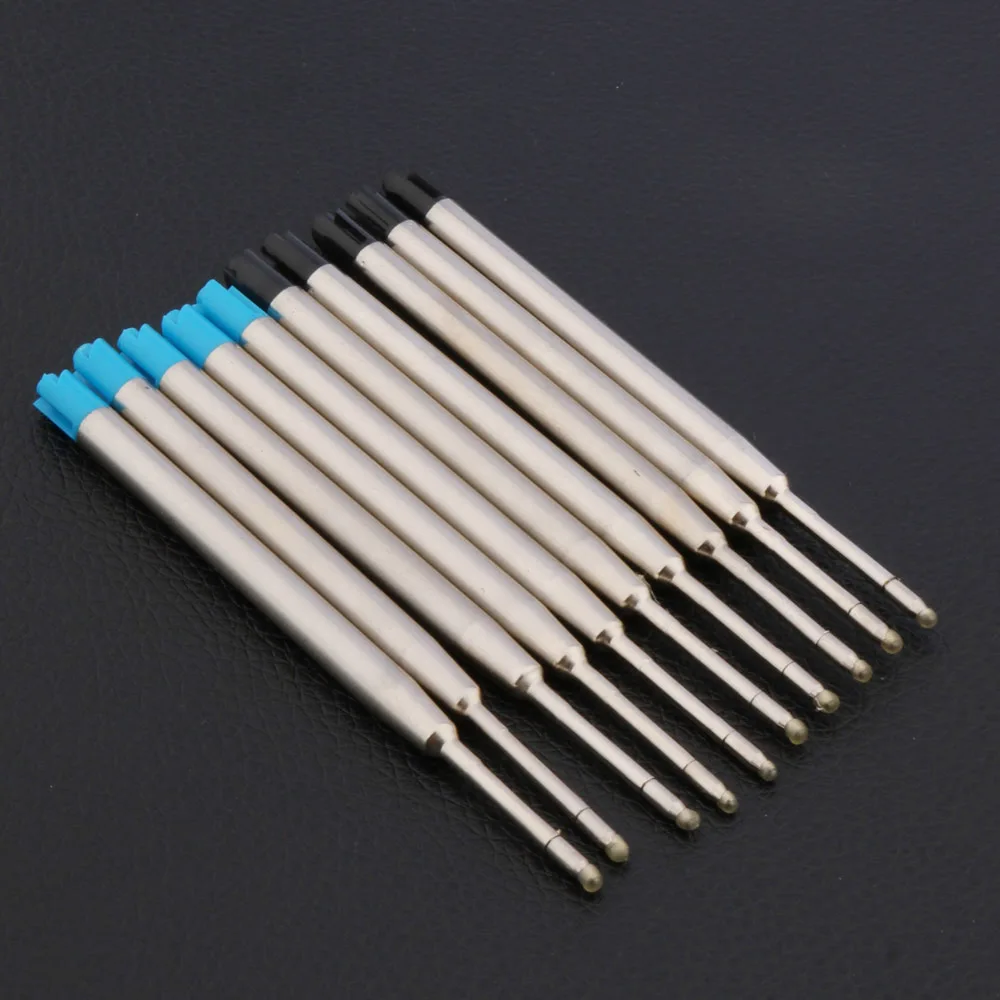 High Quality Ballpoint Pen ink Refills stainless steel 5Pc BLUE black Stationery Office school supplies Ball point pen | Канцтовары для