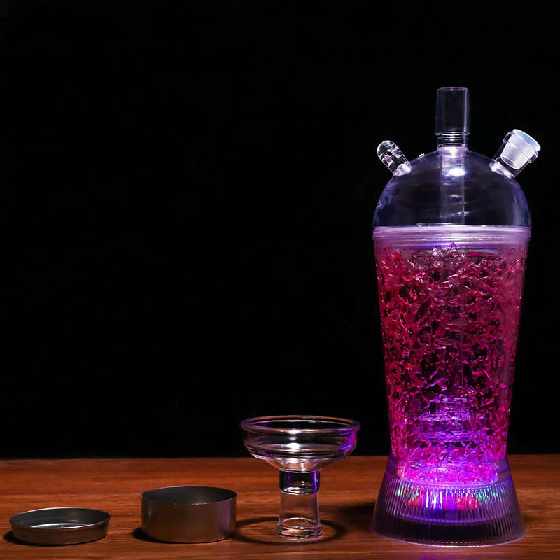 Акриловые Кальян чашки комплект с светодиодный светильник трубка для кальяна