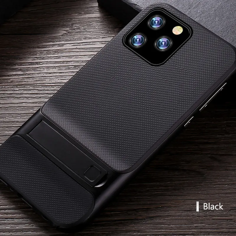 Black Чехол для телефона для iPhone 11 Pro Чехол Мягкий Силиконовый противоударный чехол для iPhone 11 Pro Max X XR XS чехол 6s 7 8 plus защита от падения - Цвет: Black