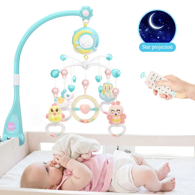 

Baby Rattles Musical educational mobile baby remote control Bed Crib stroller Toy Cots Projection Bed bell baby toys 0-12 months
