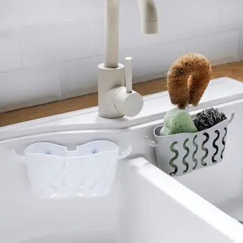 

Kitchen Sponge Drain Holder Suction Cup Sink Shelf Soap Sucker Storage Rack Basket Wash Cloth Or Shelf Organizer For Kitchen