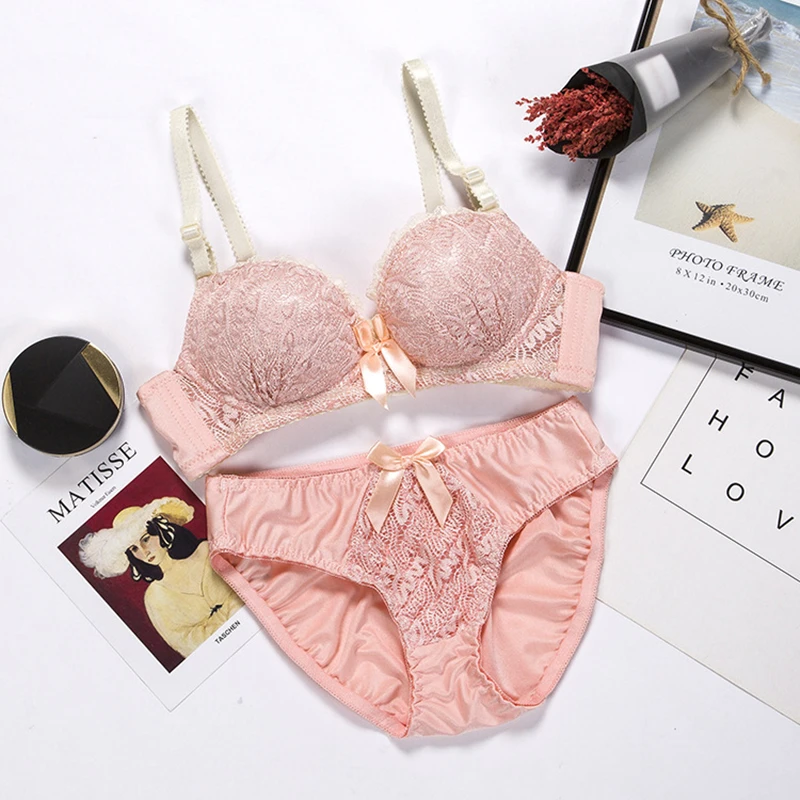 ethika set lingerie japanese push up lace intimates intimo transparent underwear women set Cup AB sexy bra and panty sets white bra and panty sets