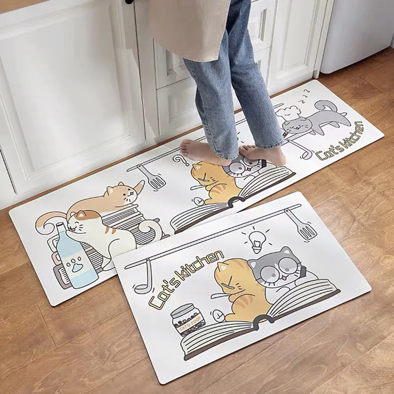 

Creative Kitchen Mat Rug For Household Waterproof And Oil-proof Carpet Web Celebrity Non-slip Mat Can Be Used To Scrub Floor Mat