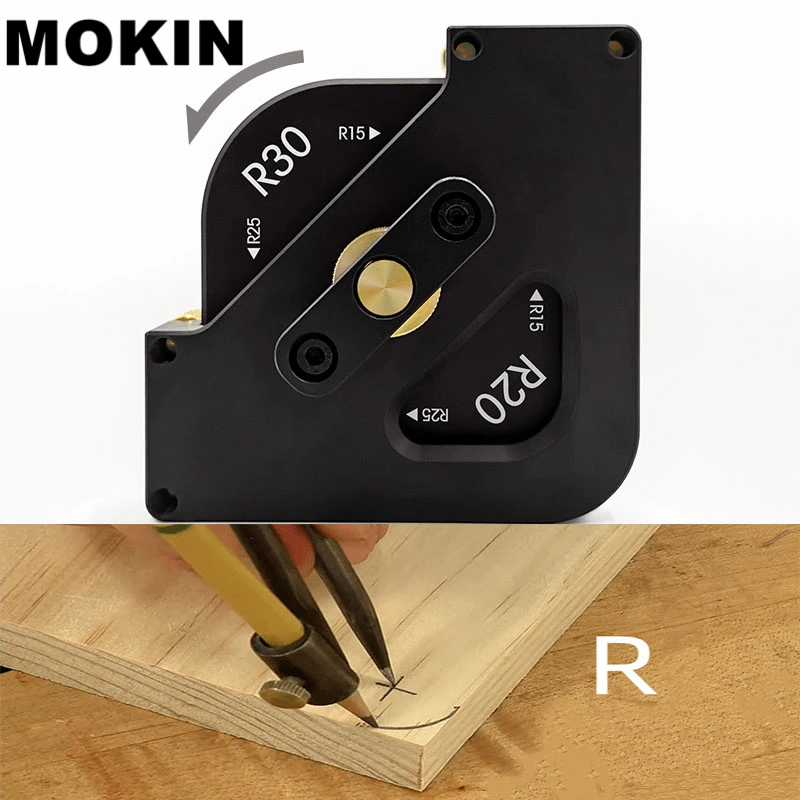 

Aluminium Alloy Radius Quick-jig Chamfer Profile Arc Angle Template Locator Jig Woodworking Router Table Trimming Tools