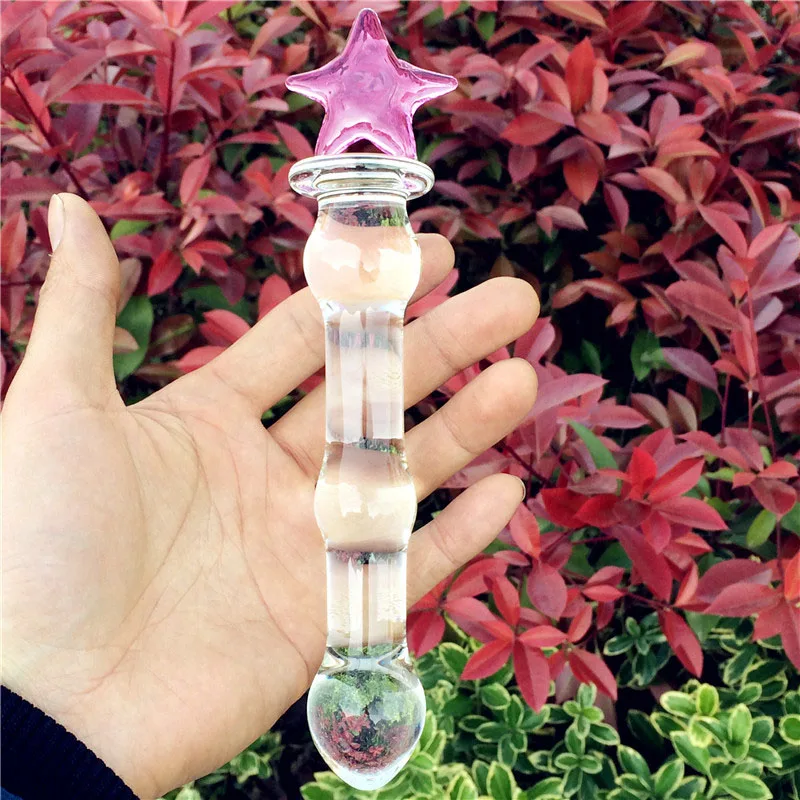 hh025Star Glass butt plug anal sex toys for woman-dildo-beads (3)