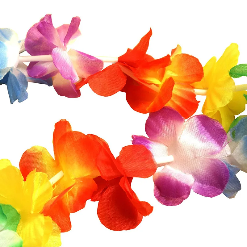 

50 x Tropical Hawaiian Flower Necklaces by - Large Lots of Necklaces - Hawai Floral Suit Perfect Accessories for Theme Birthda