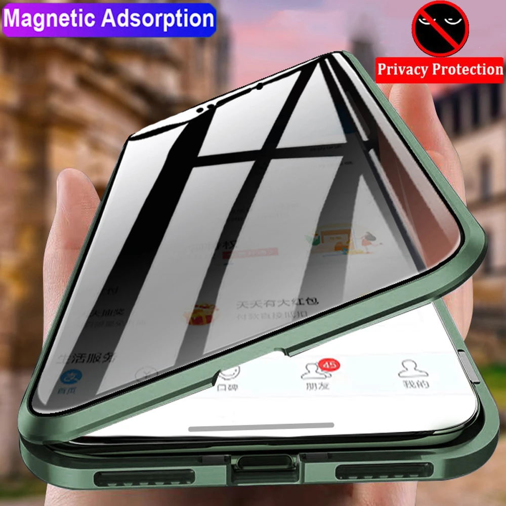 KISSCASE Magnetic Privacy Glass Case for iPhone 11 XR XS Case Anti-Spy 360 Protective Magnet Case for iPhone 11 Pro 6S 7 8 Cover KISSCASE Magnetic Privacy Glass Case for iPhone 11 XR XS Case Anti-Spy 360 Protective Magnet Case for iPhone 11 Pro 6S 7 8 Cover