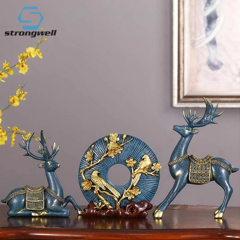 Strongwell Европейская статуя лося набор современных художественных украшений