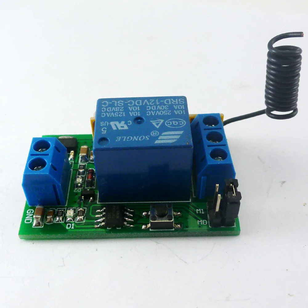 

CE033A*1+CJ002*4 1-5000 seconds Adjustable Wireless Delay Switch Smart Home Kit ( DC 12V RF Relay Timer + 4x 433M EV1527 Keyfob