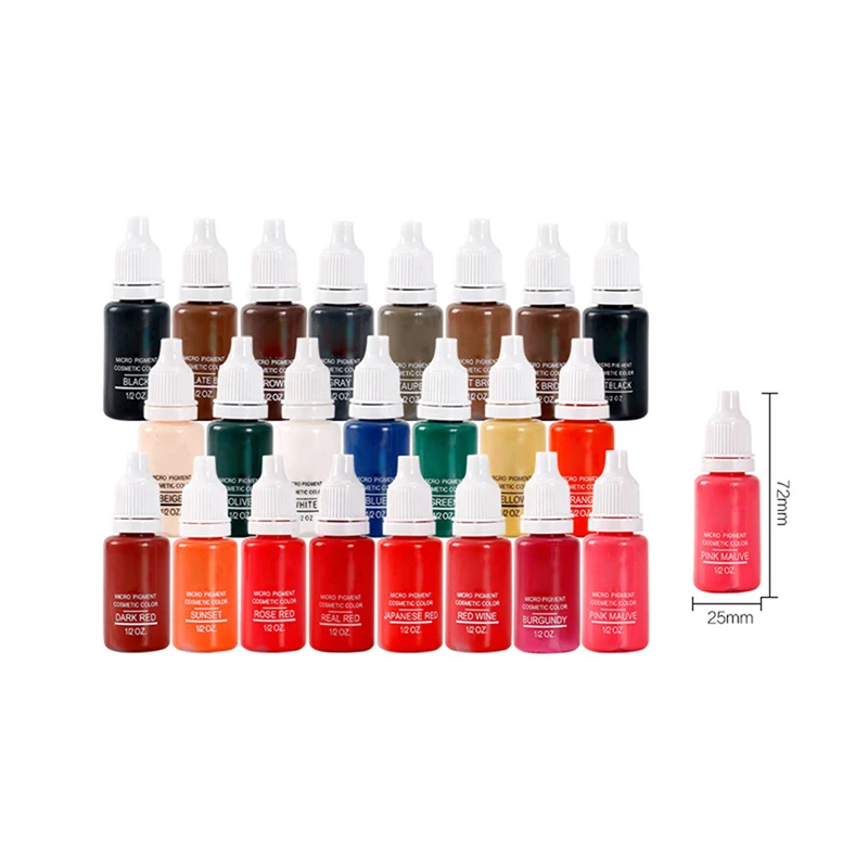 

Pigment Tattoo Ink Set Microblading Permanent Makeup 15ml Cosmetic Pigment 23 Color Tattoo Ink For Eyebrow Body Makeup