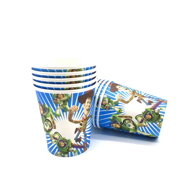 Disney Toy Story Theme Disposable Tableware Set Baby Shower Party Supplies Toy Story Disposable Plates Cups Banners/Flags Straws