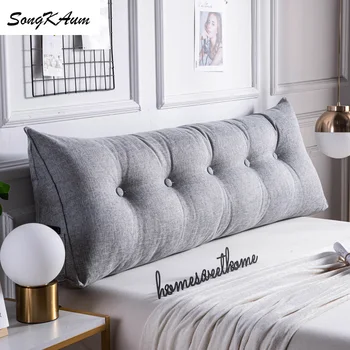 

SongKAum Washable Nordic style long Bedside pillows with filling Solid simplicity pillow Single double home cushion For Sleeping
