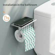 Stainless Steel Toilet Paper Holder Bathroom Wall Mount WC Paper Phone Holder Shelf Towel Roll shelf Accessories New
