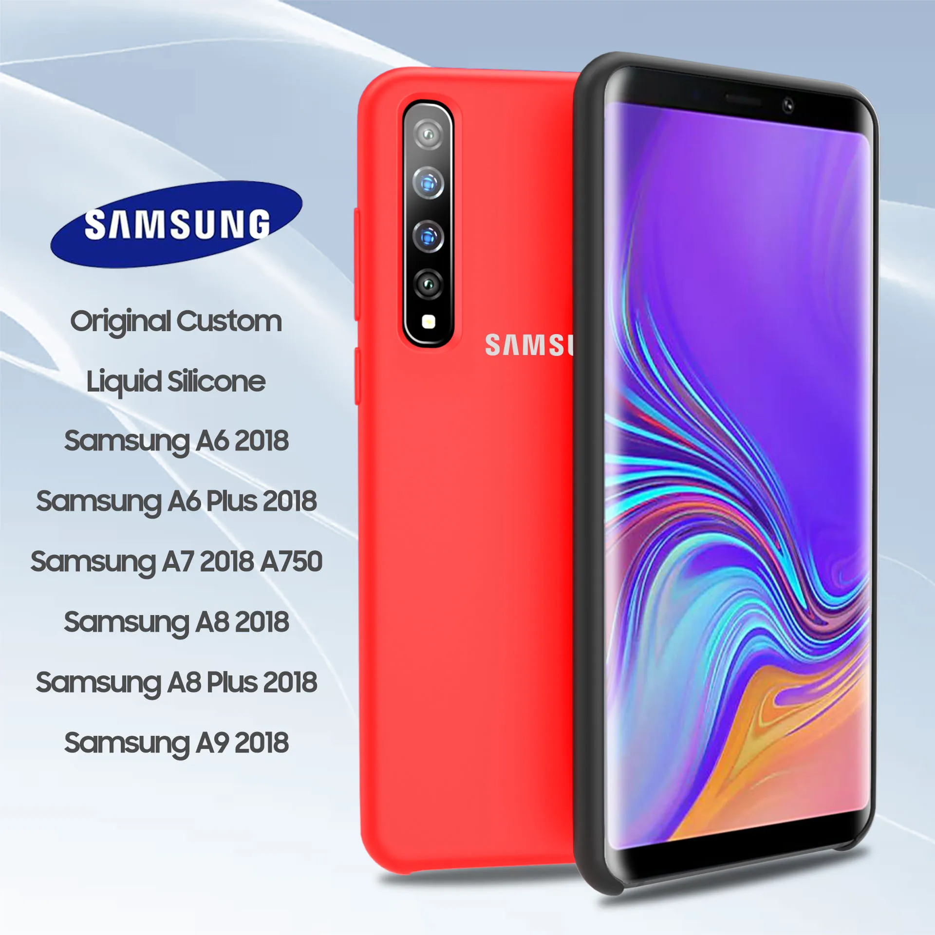 

SAMSUNG A9 2018 Case Original Official Genuine Silicone Soft Case Samsung Galaxy A6 A8 Plus A7 A9 2018 A730 A750 A9200 Case