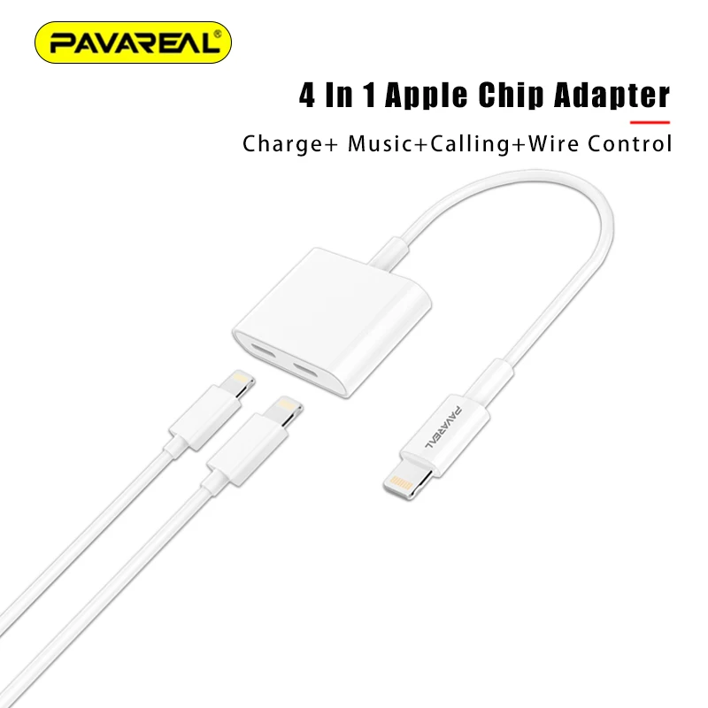 Адаптер для наушников 4 в 1 адаптер Apple iPhone XS MAX XR X 7 8 Plus IOS 12 lightning Jack Aux | Аксессуары для наушников -10000094271076