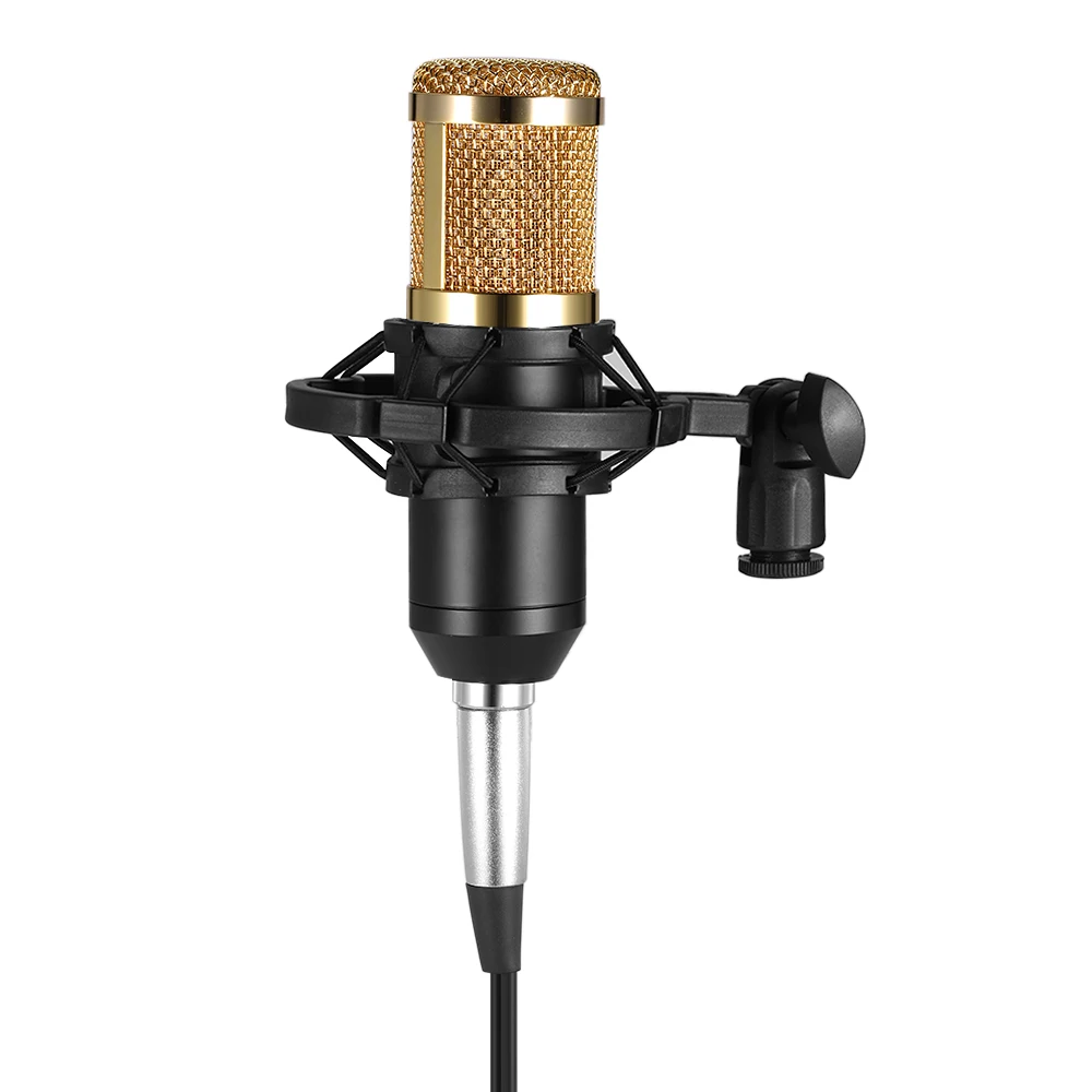 

BM800 Condenser Microphone Studio Sound Recording Broadcasting with Shock Mount 3.5mm Audio Cable Sponge Microphone