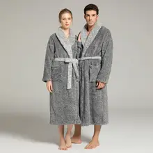 Men and Women Super Thick Winter Nightgown Extra Big Long Fluffy Bathrobe Loungewear Sleepwear