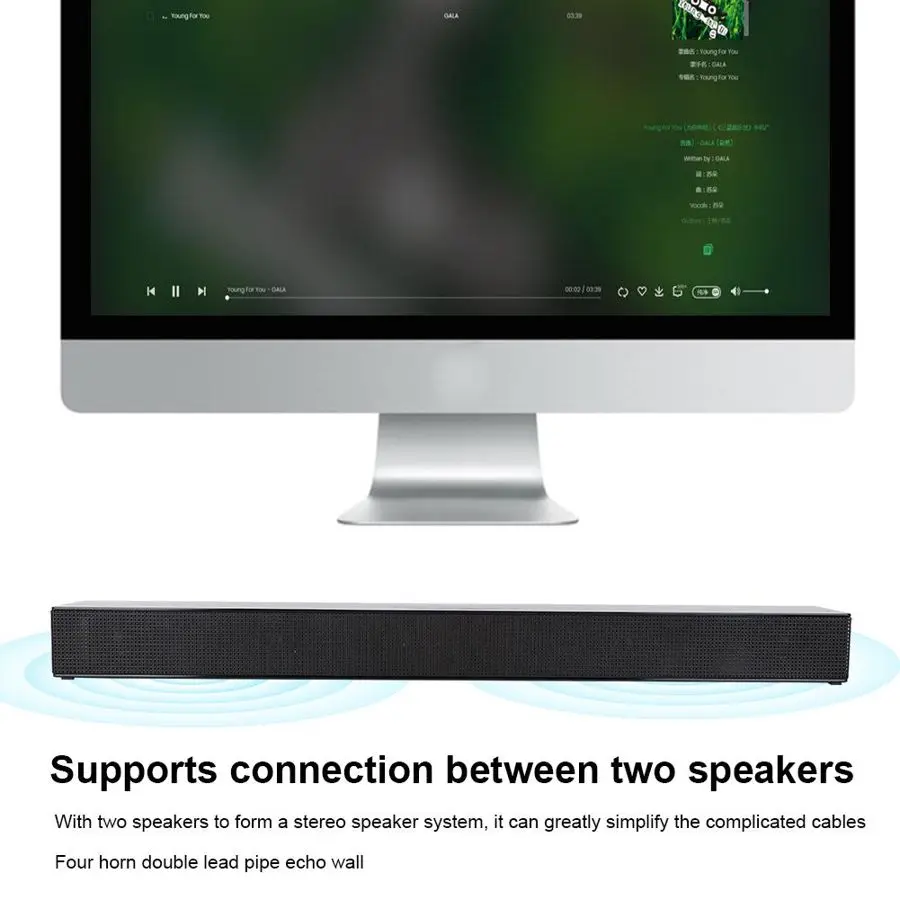 Портативная Bluetooth Колонка 40 Вт высокомощная волоконная звуковая панель HDMI bluetooth