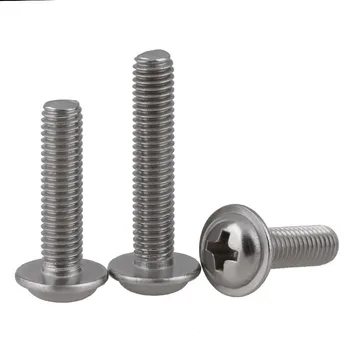 

Din967 316 / 304 stainless steel round head screw with pad screw, medium screw, PWM self pad screw m2-m5 50Pcs