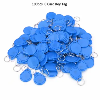 

100pcs IC Card 13.56MHZ Key Tag Blue Keyfob M1 Key Entrance Guard Card Smart Key Tags IC Badge Access Control Card For WIA-200C