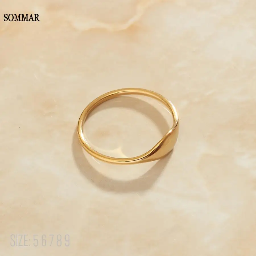 SOMMAR Новинка! 18KGP золотое покрытие размер 6 7 8 женские обручальные кольца