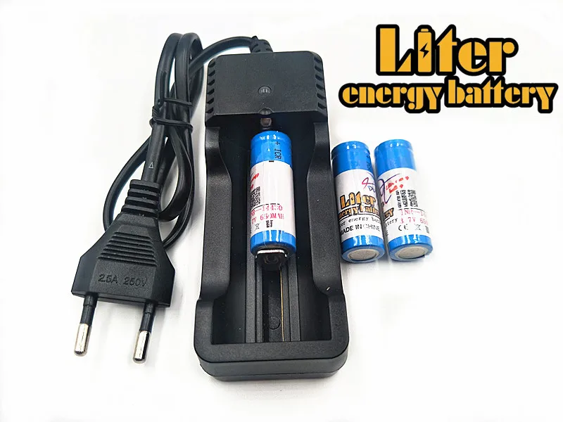 Литровая энергетическая батарея, литий-ионная аккумуляторная батарея 14430 3,7 в 650 мАч, литий-ионная батарея+ зарядное устройство для путешествий, может использоваться для светодиодный фонарик