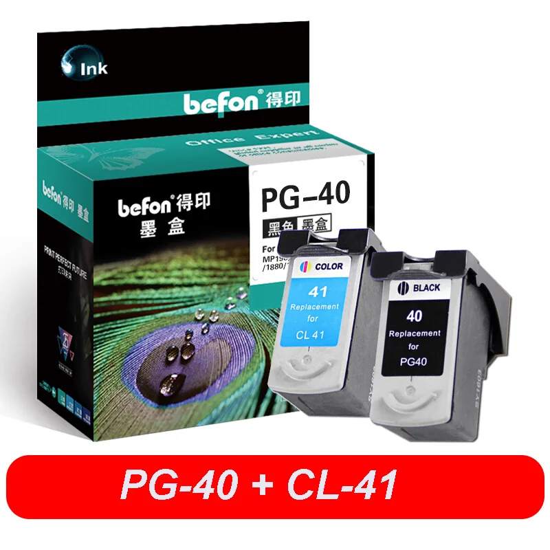 Befon PG40 CL41 переработанный чернильный картридж PG 40 41 совместимый для iP1600 iP1200 iP1900 MP140 MP150 MX300 MX310 MP160