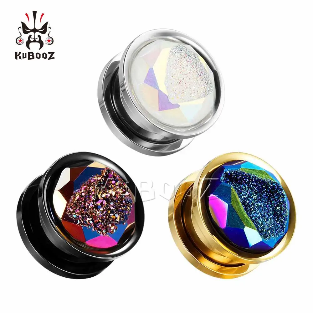 Wholesale Price Stainless Steel Earring Ear Piercing Tunnels Plugs Crystal Screw Expanders Stretched Studs Flesh Jewelry 34PCS | Украшения