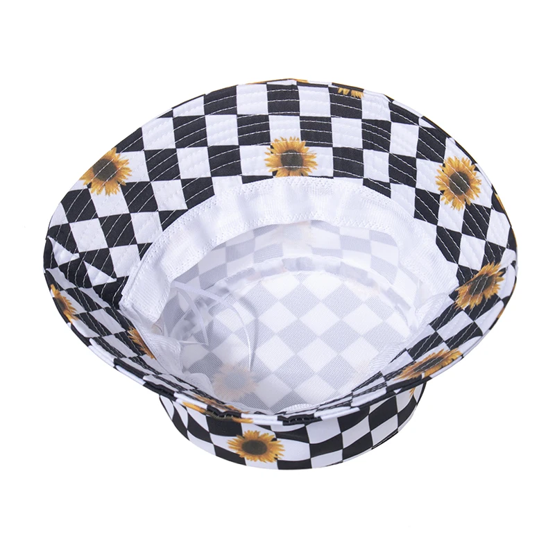 Waliicorners New Fashion Panama Gorras Black White Floral Check Plaid Fisherman Fishing Caps Bucket Hats 9 H92eda0a1a3cc4d359b6875a497acc85eM