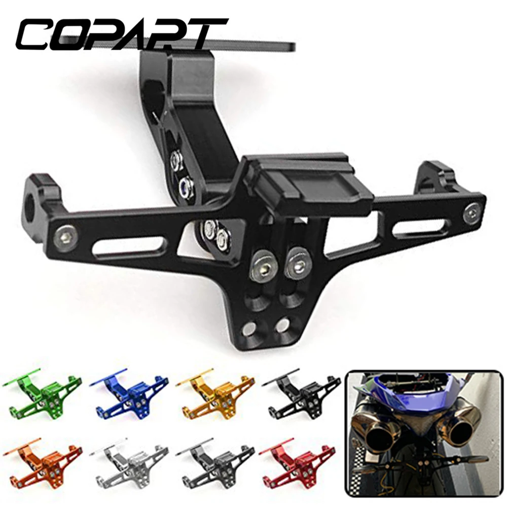 Motorcycle Universal Adjustable Tail Tidy Rear License Plate Holder With Led Light For HONDA CBR 125R For RC125 200 390 690 990