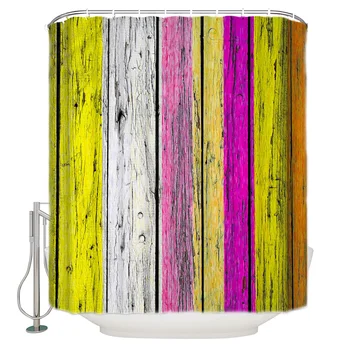 

The Rainbow On The Mottled Wood Is Fast Polyester Fabric Shower Curtain