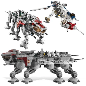 

05053 1788Pcs Genuine Star Was Republic Dropship with AT-OT Walker Set Building Blocks Bricks Compatible Lepining 10195 Toys