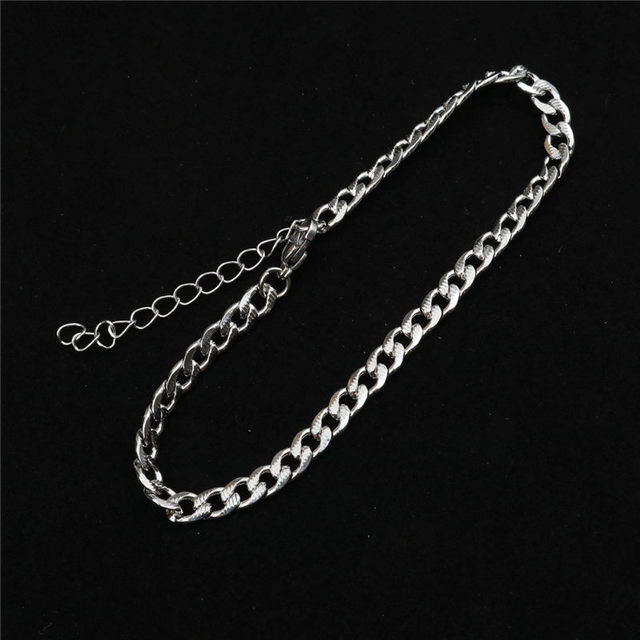 Stainless Steel Anklet Simple  On Foot Ankle Bracelets For Women Men Leg Chain Jewelry Gifts 23.5cm - 22cm Long 1 PC