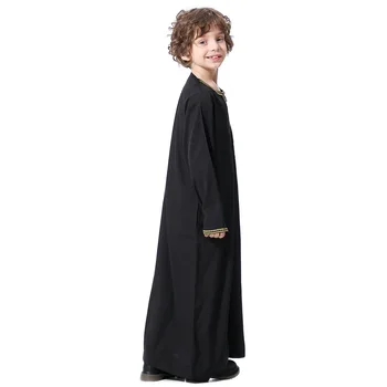 Muslim Teenagers Abaya Jubba Thobe Boy Long Dress Islamic Children Caftan Robe Embroidered Kaftan Saudi