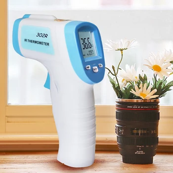 

Temperature Meter Handheld Infrared Thermometer LCD Non-contact Forehead 32-42.9 C Measuring DC112