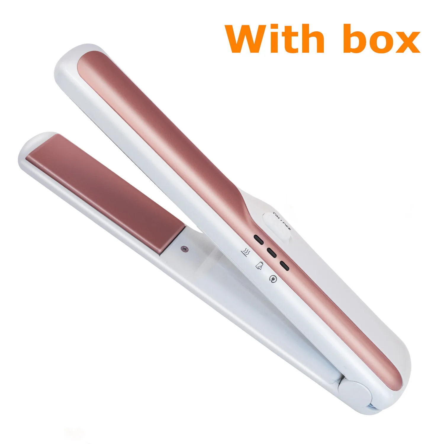 Беспроводной 2 в 1, выпрямитель для волос и щипцы для завивки волос USB Перезаряжаемые расческа для выпрямления волос и щипцы для завивки волос Инструменты для укладки волос - Цвет: White with box