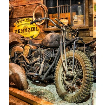 

Diy Diamond Painting Old motorcycle landscape Cross Stitch 5D Full Drill Square Round Diamond Embroidery Mosaic Needlework