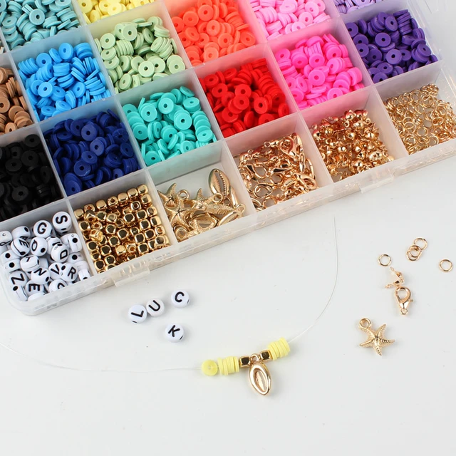 Bracelet Making Kit Clay Beads String  Clay Beads Jewelry Making Kit -  Beads Set - Aliexpress