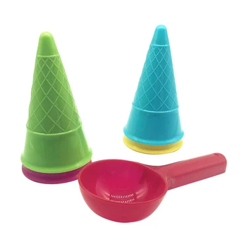 

5pcs Kids Beach Toys Ice Cream Cone Scoop Sets Beach Play Toys Children Outdoor Play Portable PP Game