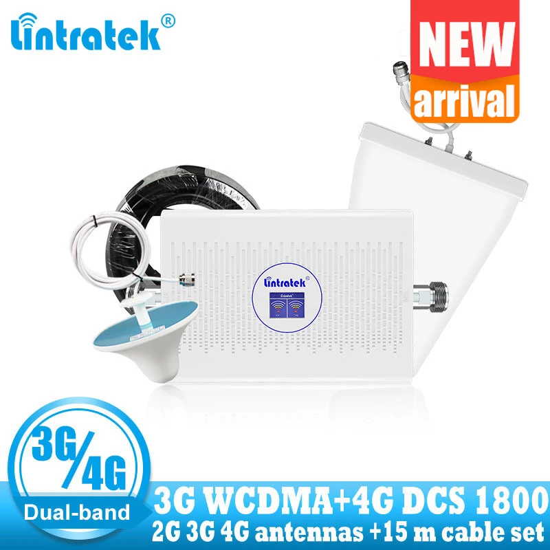 Усилитель сигнала lintratek Cellular 3g 4g WCDMA двухдиапазонный репитер DCS LTE 1800 UMTS 2100