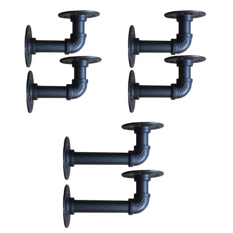 

2pcs Pipe Shelf Bracket Iron Industrial Pipe Shelf Bracket Mounting Bracket Holder Storage Holders Racks Home