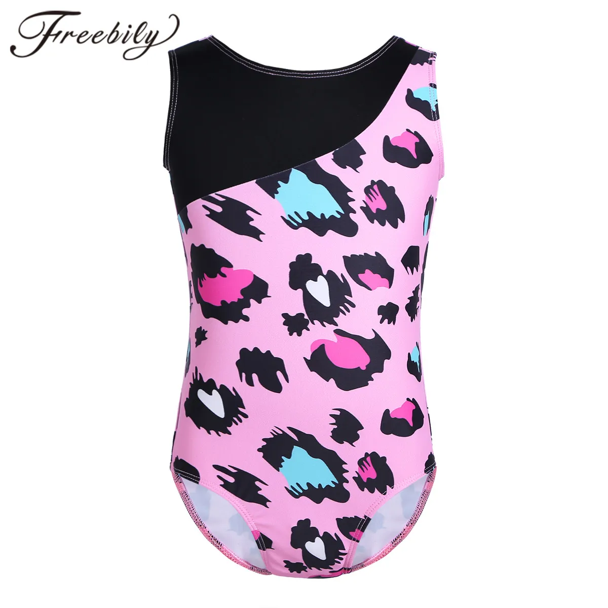 Kids Girls Gymnastics Leotard Children Leopard Printed Ballet Leotards for Girl Gymnastic Jumpsuit Bodysuit Dancing Cosutme