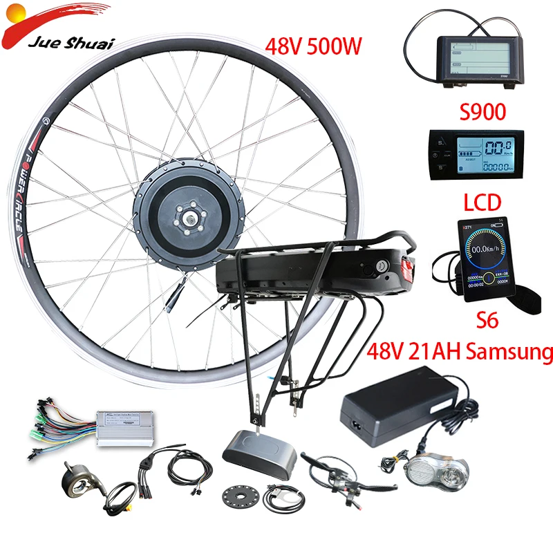 ^*Best Offers 48V500W Electric Bike Conversion Kit 48V21AH Samsung Rear Rack Battery 26''700C Front Motor Wheel E Bike Kit Bicicleta Electrica ^*Best Offers 48V500W Electric Bike Conversion Kit 48V21AH Samsung Rear Rack Battery 26''700C Front Motor Wheel E Bike Kit Bicicleta Electrica