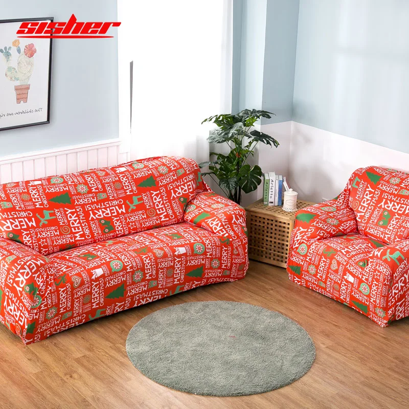 Merry Christmas чехлы для диванов для гостиной эластичный чехол для дивана L форма кресло стрейч чехлы для диванов один/два/три/четыре сиденья