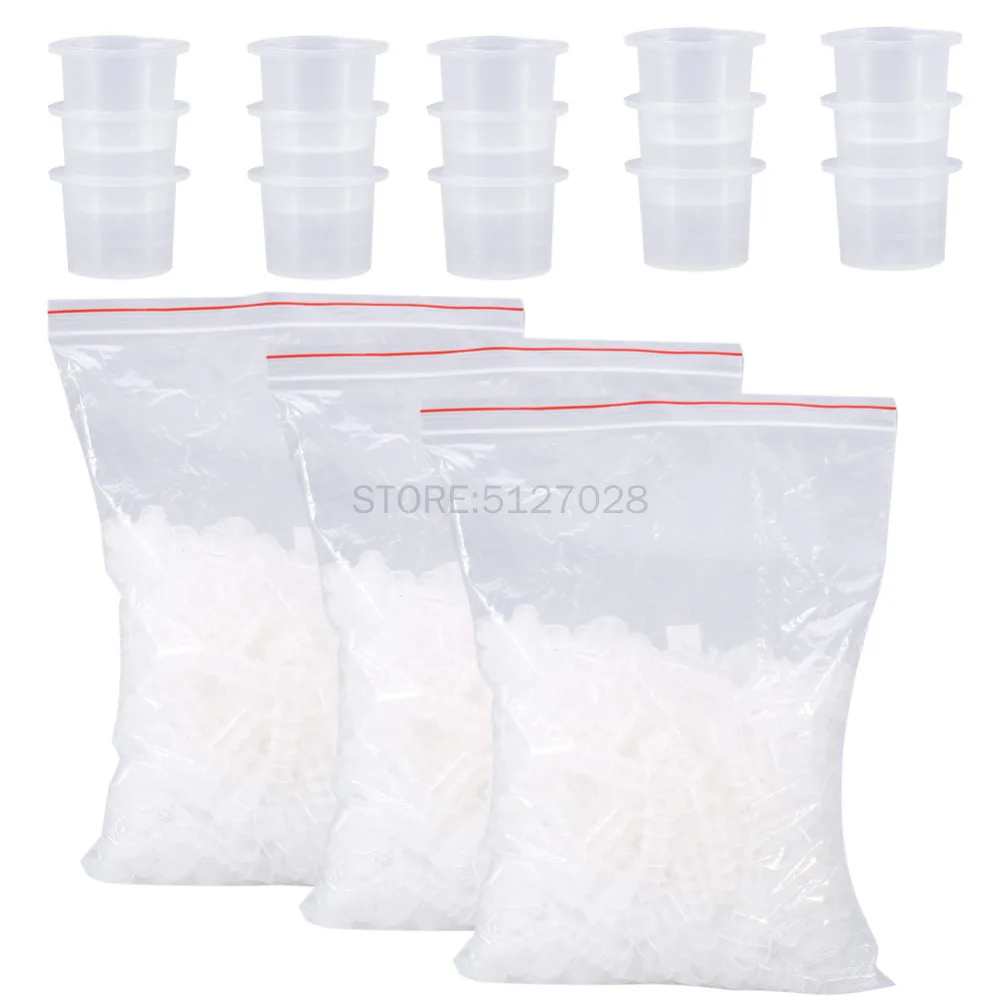 

100Pcs Plastic Microblading Tattoo Ink Cup Cap Pigment Clear Holder Container S/M/L Size For Needle Tip Grip tattoo supplis